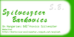 szilveszter barkovics business card